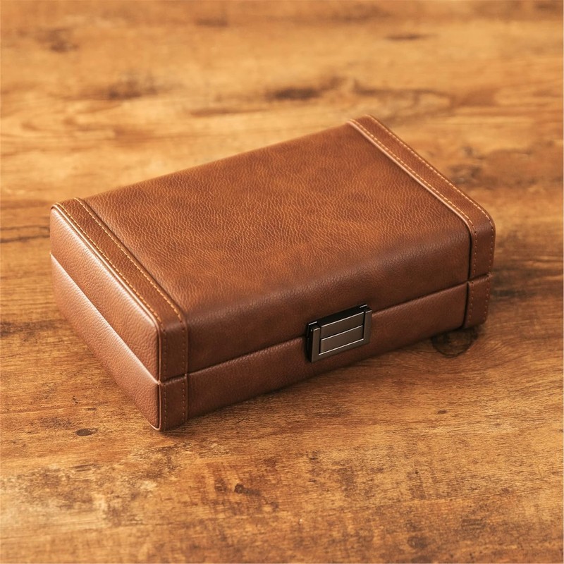 Travel Case for 8 Cigars, brown, Travel