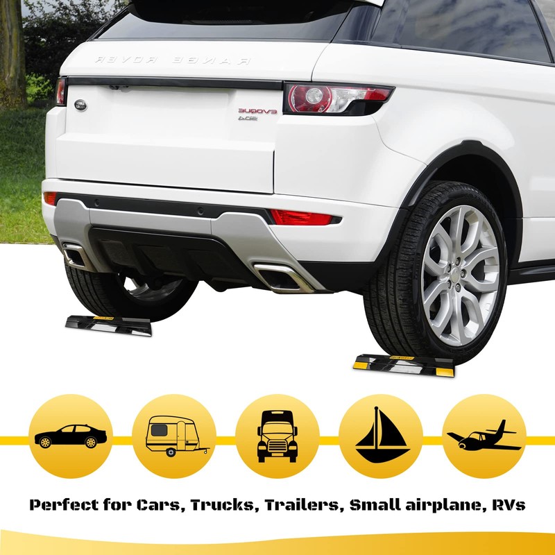 HOXWELL (New Updated 18" 2 Packs Heavy Duty Parking Stopper