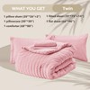 HYMOKEGE Pink Twin Comforter Set Seersucker 5 Pieces, All Season