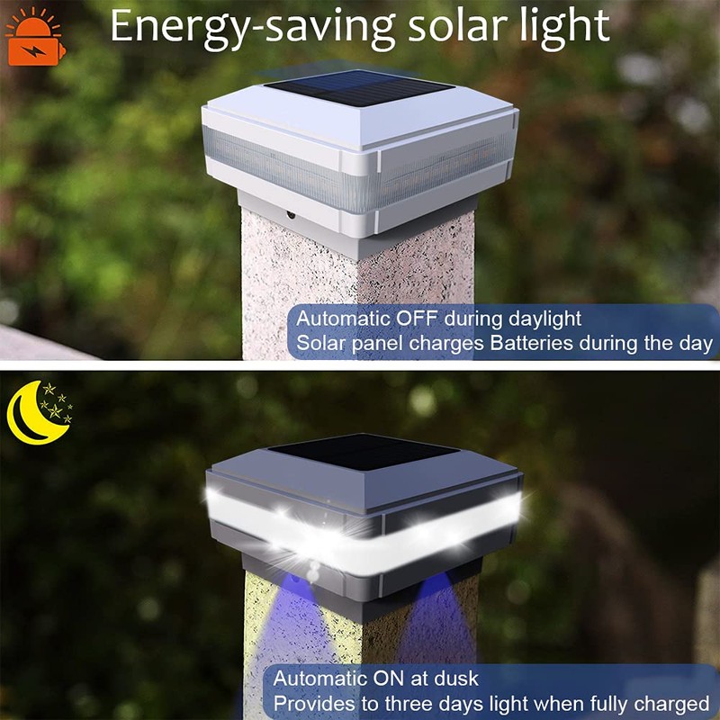 FVTLED Solar Outdoor Post Cap Lights, Solar Post Light Fits