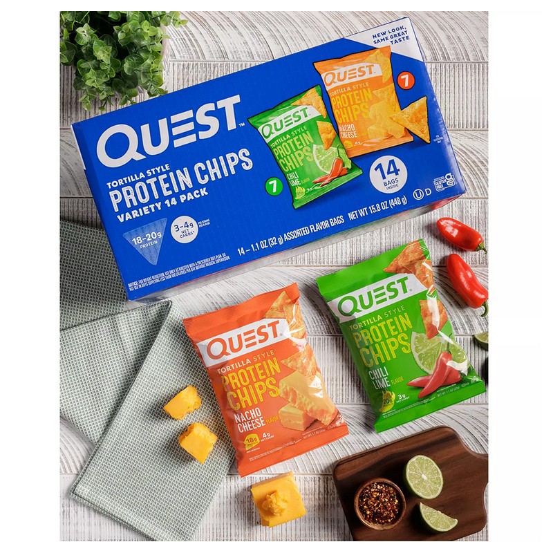 Quest Tortilla-Style 18-20g Protein Chips, Variety Pack, 14 ct.