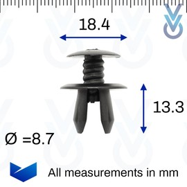 VVO Fasteners Plastic Underbody Shields and Insulation Panel Fastener Clip, Black (Pack of 10)