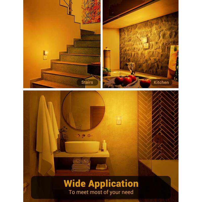 JandCase Amber Night Light[2 Pack], Night Lights Plug into Wall,
