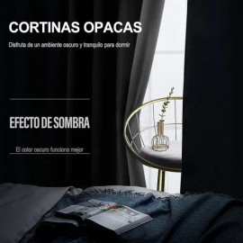 Cortina Blackout Para Ventana 107x160cm 2pzs Habitacion Sala                                                                                          