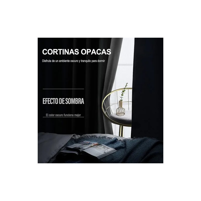 Cortina Blackout Para Ventana 107x160cm 2pzs Habitacion Sala