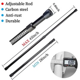 AIJIEGUANG 2pcs Spring Tension Curtain Rod，28-43 Inches Adjustable Expandable Pressure Black Curtain Tension Rods For Kitchen, Bathroom, Window,Home