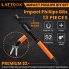 13-Pack Impact Phillips Bits Set, LATTOOK #1, #2, #3 Magnetic