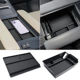 CDEFG 2PCS for 2021-2024 Toyota Sienna Center Console Organizer Compatible with 2021-2024 Toyota Sienna Accessories Middle Console Organizer 2021-2024 Sienna Nonslip Mat Cellphone Barrier