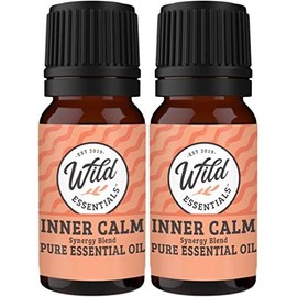 Wild Essentials Signature Inner Calm 100% Pure and Natural Essential Oil Super Blend - Two 10 ML Bottle Set - Great for Anxiety and Stress - New Look, Same Blend, Made in The USA