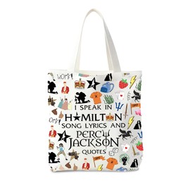 Hamilton Musical Themed Canvas Tote Bag, Reusable Shopping Bag, Womens Tote Bag for Musical Fan Gift, Gym, Work, Travel, Outdoors