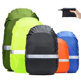 Frelaxy Hi-Visibility Backpack Rain Cover with Reflective Strip 100% Waterproof for Hiking, Camping, Biking, Traveling