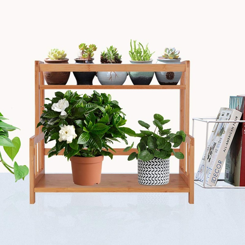 Ufine 2 Tier Bamboo Spice Rack Organizer Kitchen Countertop Storage