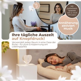 VELANI Soundbox, Bird Chirping Sound Box, Original Bird Chirping with Motion Sensor for Toilet, Nature Sounds, Sea Noise, Sauna Music (Pastel Cream White, Heart)