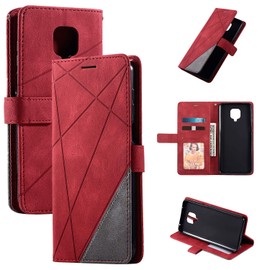 Grand Eletronics Leather Wallet Case for Xiaomi Redmi Note 9 Pro/Note 9s/Note 9 Pro Max, Premium PU Flip Case with Credit Slots, Kickstand, Cash Pocket, Magnetic Closure