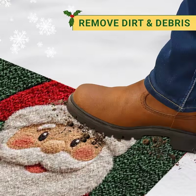 Christmas Door Mat Outdoor Indoor - Non-Slip Reindeer Carpet Mat