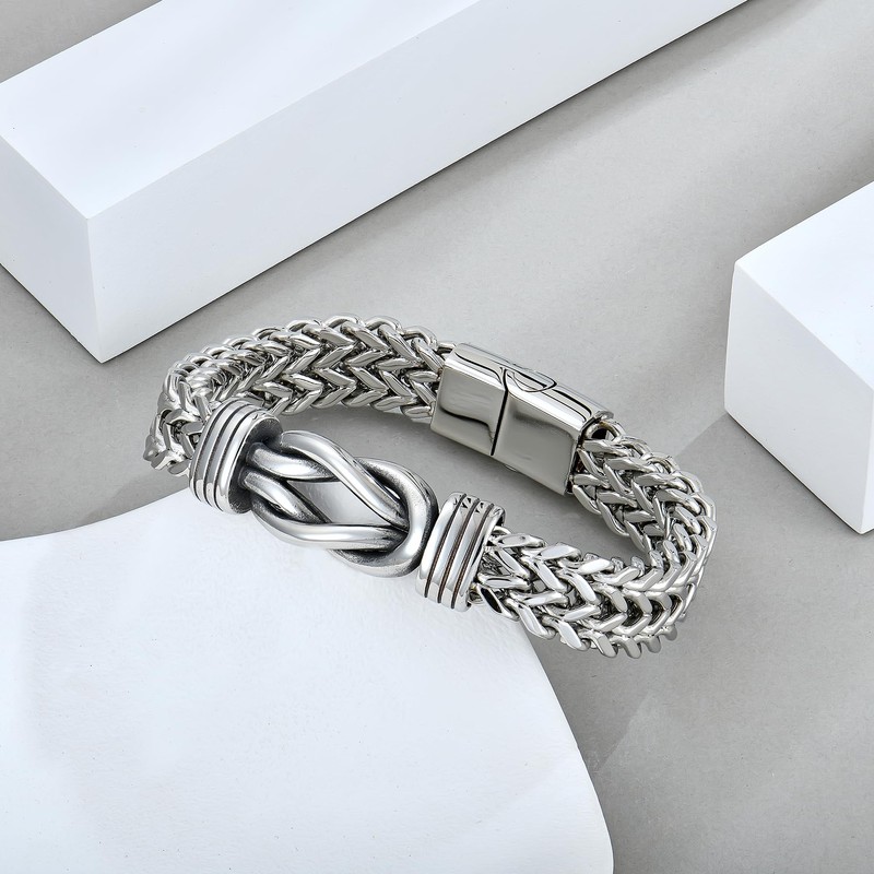 STARCHENIE Infinity Knot Bracelet 316L Stainless Steel Double Layer Braided