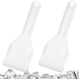 ZEPIQOR Set of 4 Frost Shovel Set for Fridge and Freezer, Plastic Ice Scraper for Removing Ice and Snow - Cleaning Tool for Home - White