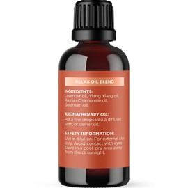 Relaxing Essential Oil Blend for Diffuser - Aromatherapy Blend of Essential Oils for Diffusers for Home and Travel Stress Support with Lavender Geranium Roman Chamomile and Ylang Ylang Diffuser Oils