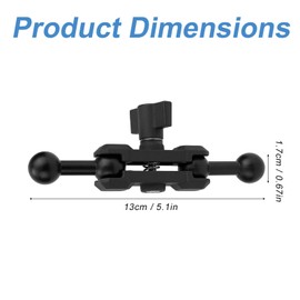 Goktvai 17mm Ball Mount Extension Arm, 360° Swivel Aluminum Phone Holder Extension Rod Double Socket Adapter for Car Phone Holder GPS Mount Dashboard & Air Vent Mounts