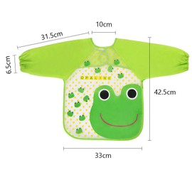 Vicloon Bibs with Sleeves,4 Pcs Waterproof Long Sleeve Bib Unisex Feeding Bibs Apron for Infant Toddler 6 Months to 3 Years Old