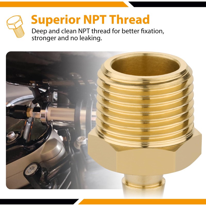 KOOTANS 4pcs 5/16" Hose Barb to 3/8 NPT Male Brass
