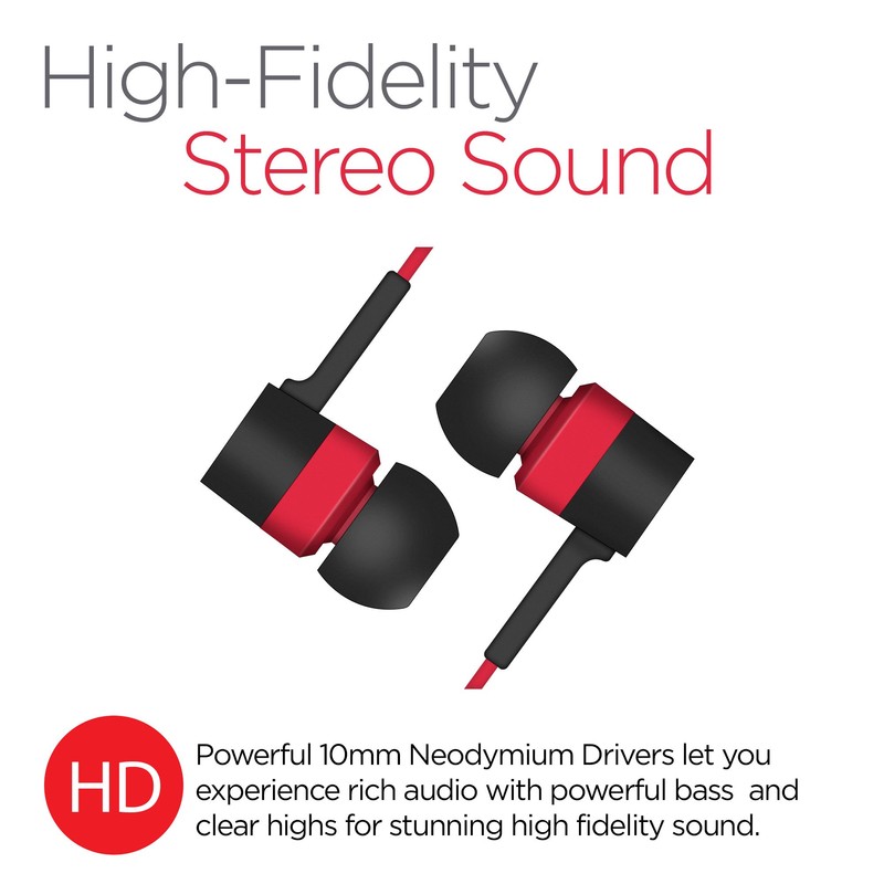 HyperGear in-Ear Wired Earphones with Mic Noise Isolating Fit Earbuds