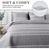 Andency Grey Quilt Set King (106x96 Inch), 3 Pieces(1 Striped