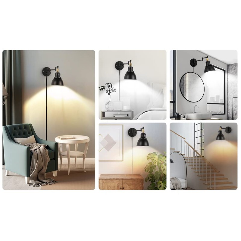 TRLIFE Wall Sconces Plug in, Remote Control Dimmable Wall Sconce