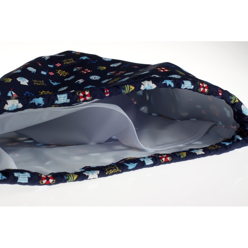 Kids Cotton Drawstring Gym/Swim/Shoe Bag - All at Sea