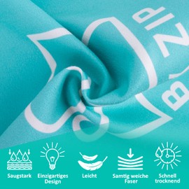 back zip KEENON Sports Microfibre Towel with Mesh Bag - Compatible Carabiner - Hiking, Mountain Biking, Ski Touring, Travel - Quick Drying - Absorbent - Space Saving