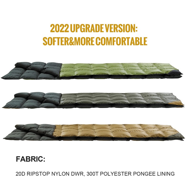 OneTigris Down Camping Blanket Warm, Lightweight, Packable, Puffy Outdoor Travel