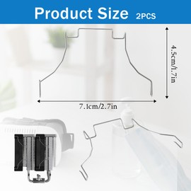 2 PCS 9 CM CPU Heatsink Fan Buckle, Computer Mainboard CPU Radiator Fan Fixing Clip Radiator Fans Hook Fixed Bracket PC Mainboard Radiators Fans Wire Buckle Upper Hook Type Fixing Clips for 9 cm