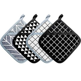 Large Pot Holders Oven Mitts Set Heat Resistant Pot Holders Square Pot Holder Hot Pads Trivet for Kitchen Cooking and Baking (4 Pieces)