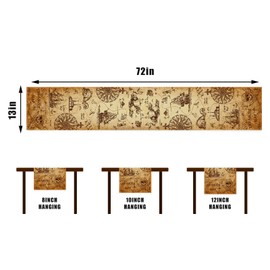 Linen Pirate Party Table Runner Pirate Party Tablecloth Indiana Jones Party Decor Pirate Treasure Table Covers Pirate Party Decorations and Supplies for Home Party-13×72''