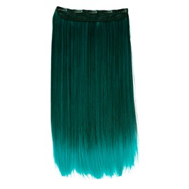 CAISHA 1T20C 5 Clips 60 cm One Piece Clip In Extension Colourful Hair Extensions Heat-Resistant Hairpiece Wavy or Straight Green Blue