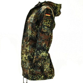 Original German Army Field Jacket Parka Military Issue Hooded Flecktarn Combat (Large long 42" chest)