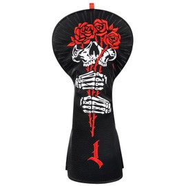 Big Crazy Big Crazy Golf Club Head Covers, Funny Driver Headcover, Velvet Leather Golf Club Covers, Hybrid Headcover, Fairway Wood Head Covers, Unique Golf Gift Skull Rose