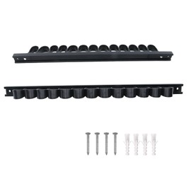Coshar 2Pcs Screwdriver Organizer Black Plastic Rail Wrench Organizer Tool Holder Wall Mount for 13 Slots Screwdriver And Wrench,Black