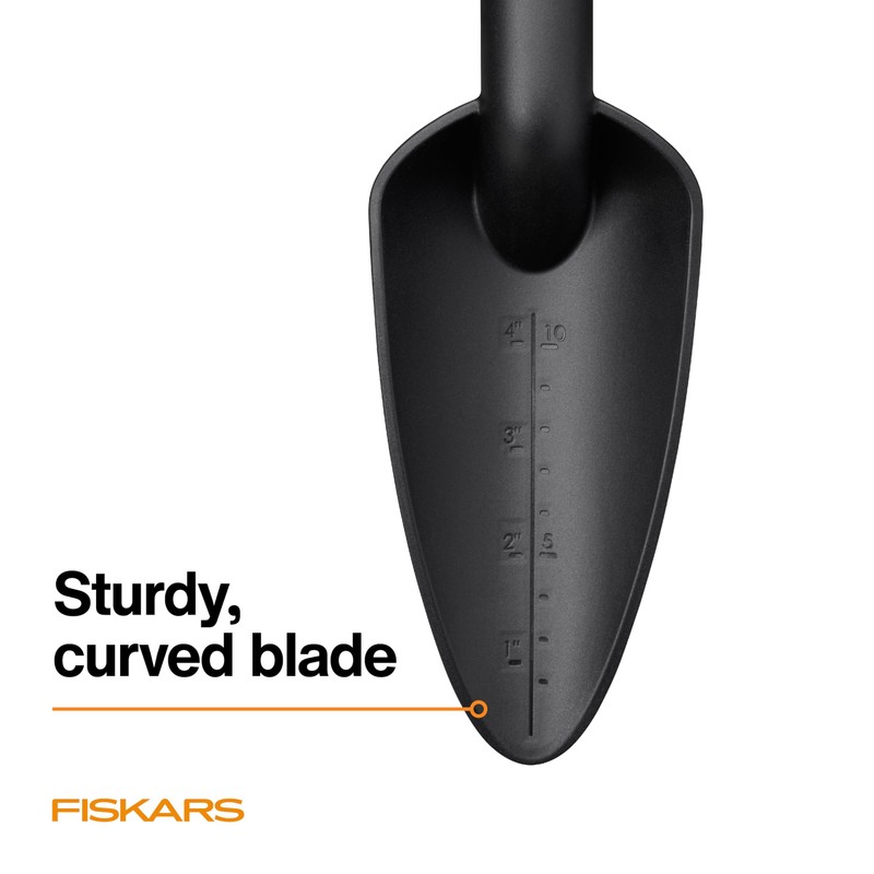 Fiskars Eco Trowel with Curved Spade, Ergonomic Handle, UV Resistance,