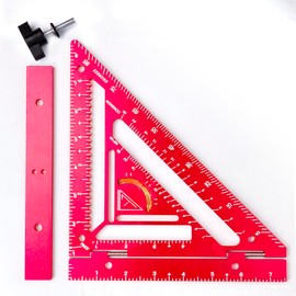DEEDRR 8.3" Ratter Square Tool with Jig Block - Flatwork and Repetitive Markings Specialty for Precise Carpentry Work,Sherwap Ratter Square Tool(Red)
