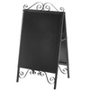 MyGift Scrollwork Design Large A-Frame Black Metal Freestanding Chalkboard Sign/Decorative
