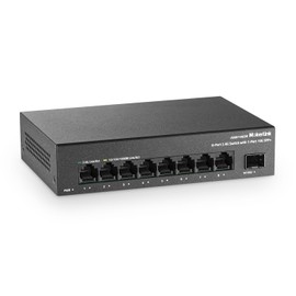 MokerLink 8 Port 2.5G Ethernet Switch with 2x10G SFP+ Slot, 8x2.5G Base-T Ports Compatible with 100/1000Mbps, Mini Size, Metal Unmanaged Fanless Network Switch
