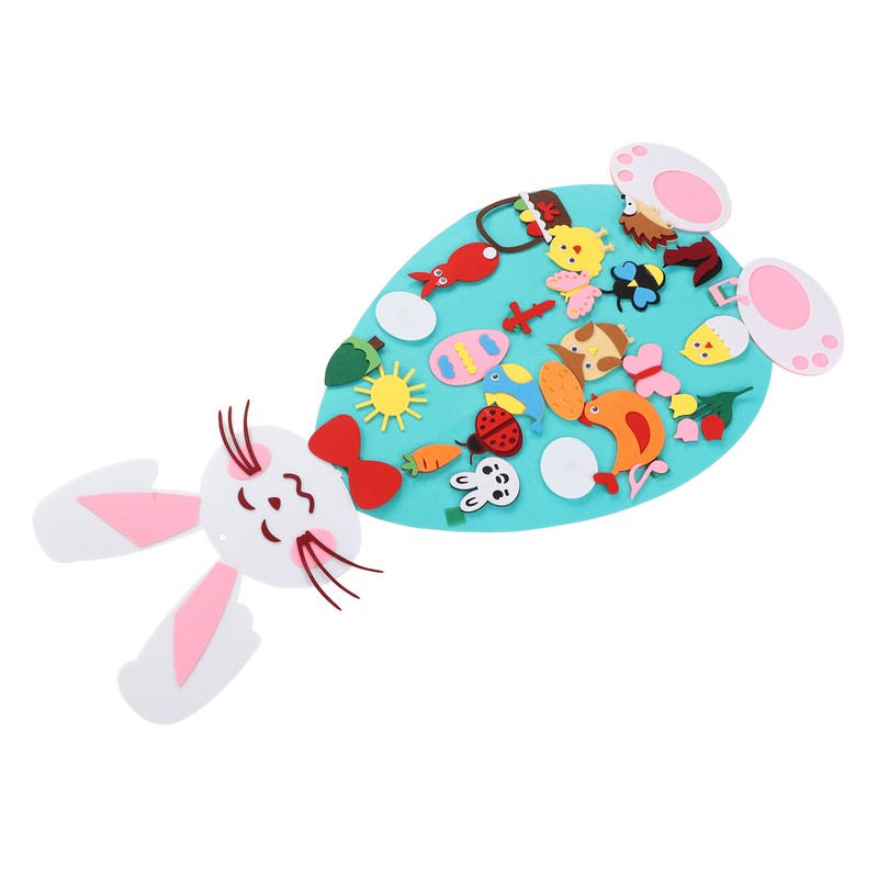 Toddler DIY Felt Rabbit Set Wall Hanging Bunny Crafts Ornaments