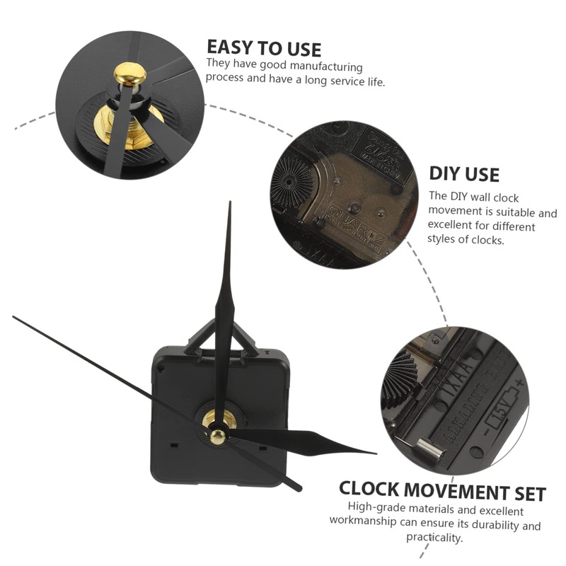 TEHAUX 1 Set DIY Silent Wall Clock Movement Kit High
