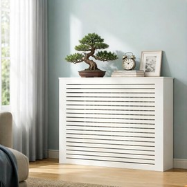 GHTCLDF Radiator Cover Shelf White Heater Cover with Shelf Wooden Radiator Covers Radiator Cover for Old Radiator No Drill Radiator Shelf for Office Living Room Bedroom Hallway (39.3 x 31.4 x 7.8 in)