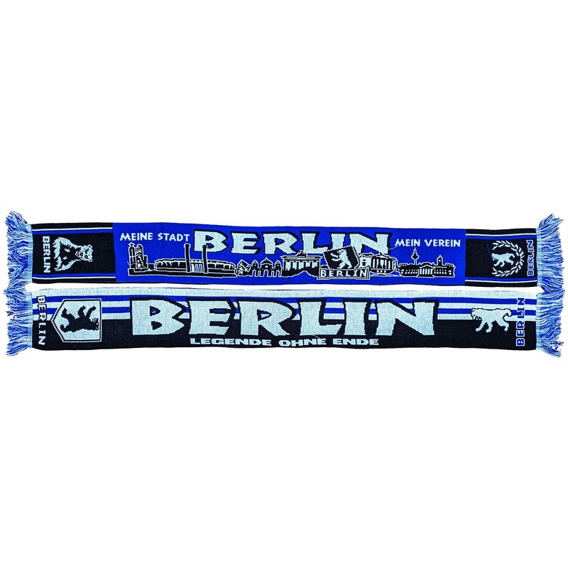 Generisch Berlin Skyline Football Scarf (Knitted Scarf), Blue, White, Black