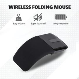 Dpofirs Ergonomic Wireless Mouse, Folding Flattening Mouse, Low Wireless Noise Arc Mouse Touch Universal, High Sensitivity 4 Keys Multifunctional Mouse, Silent Optical Folding Mouse
