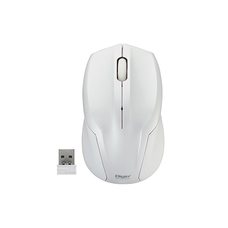 Digio2 48311 Mouse Wireless Quiet 3 Buttons BlueLED White