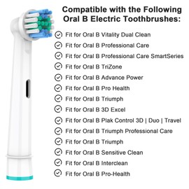 Replacement Toothbrush Heads Compatible with Oral-B Braun,4 Pack Professional Electric Brush Heads for Oral B Replacement Heads Refill Pro 500/1000/1500/3000/3757/5000/7000/7500/8000