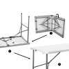 fashnix 4FT Plastic Folding Table HDPE Portable Picnic Table Outdoor